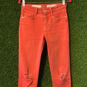 Anthropologie Red Pilcro High-rise Distressed Jeans Size 25